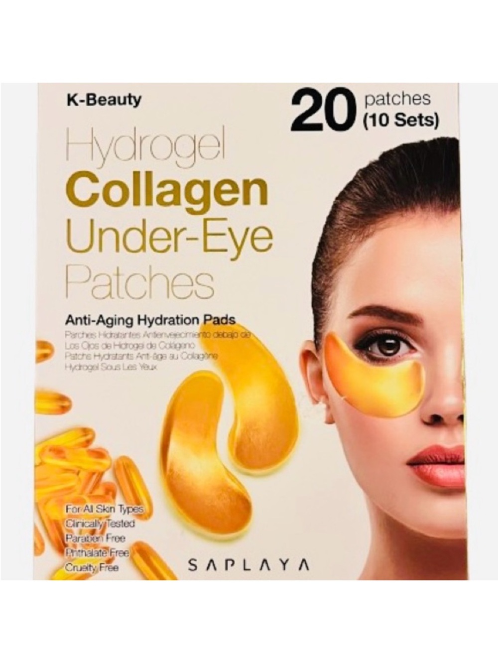 🆕- K- Beauty SAPLAYA SKINCARE HYDROGEL COLLAGEN UNDER-EYE PATCHES  - (Gold)